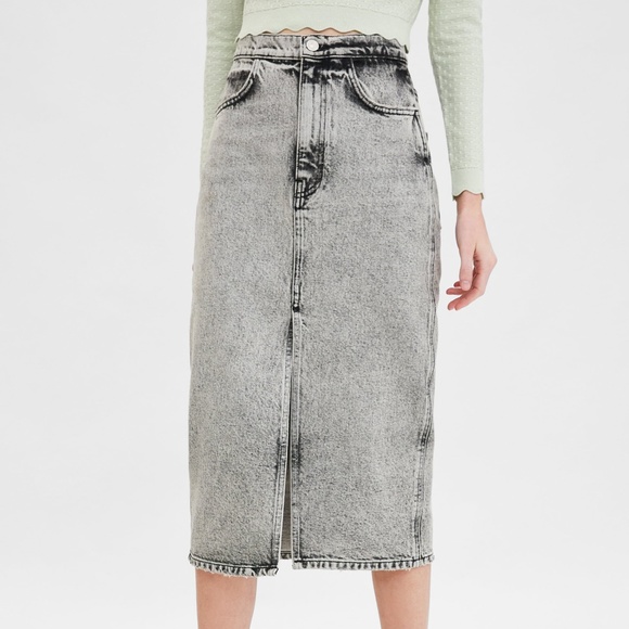 Zara Dresses & Skirts - ZARA XS WASHED EFFECT SKIRT  GRAY - 6045/003